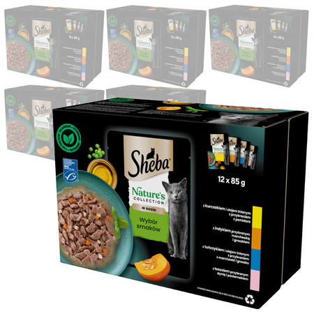 Sheba Nature’s Collection Wybór Smaków 72x85g Mokra Karma Pełnoporcjowa Dla Kota W Sosie