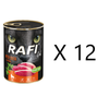 Mokra Karma dla Kotów Rafi Cat Adult z Kaczką Puszka Zestaw 12 x 400 g