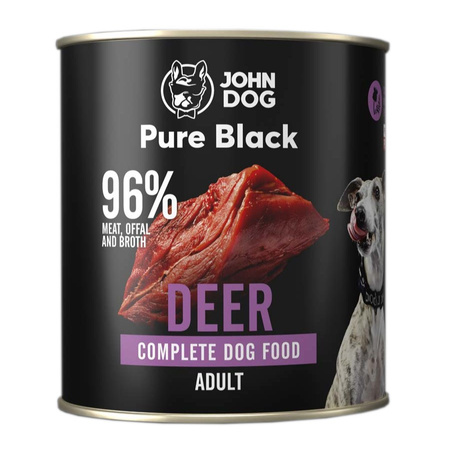 John Dog Pure Black Mokra Karma Dla Dorosłych Psów Z Jeleniem 6x800g