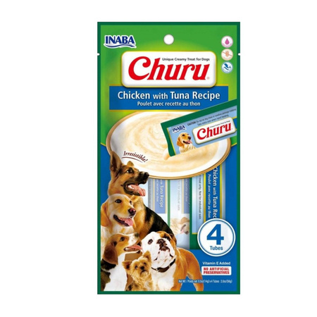 Inaba Dog Churu Mix Smaków 80x14g Przysmak Pasta Dla Psa z Kurczakiem Łososiem Tuńczykiem