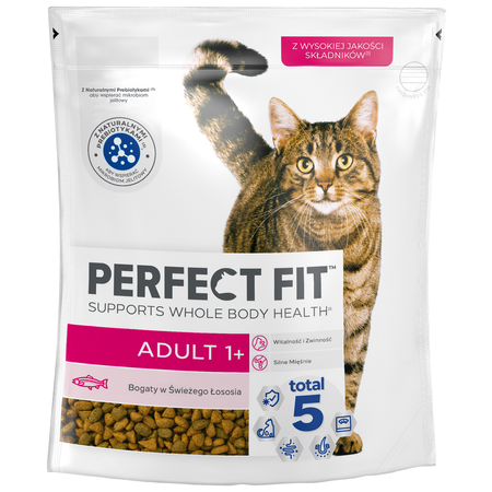 Perfect Fit Adult 1+ 5x750g Sucha Karma Dla Kotów Dorosłych Z Łososiem