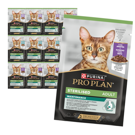 Purina Pro Plan Adult Sterilised Maintenance Mix Smaków 12x85g Mokra Karma Dla Kota Kaczka Indyk Ryba