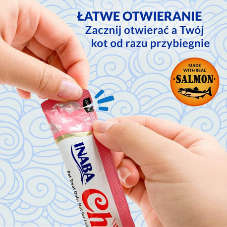 Inaba Cat Churu Salmon With Tuna 4x14g (56g) Kremowy Przysmak Dla Kota Pasta z Łososiem i Tuńczykiem