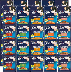 Felix Fantastic Karma Dla Kotów Mix Smaków W Galaretce 40x85g Królik Kurczak Wołowina Łosoś
