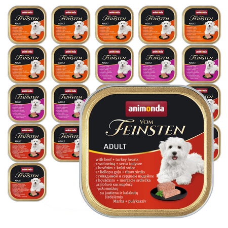 Animonda Vom Feisten Adult 22x150g Mokra Karma Dla Psa Mix Smaków Drób Cielęcina Jagnięcina Indyk Wołowina