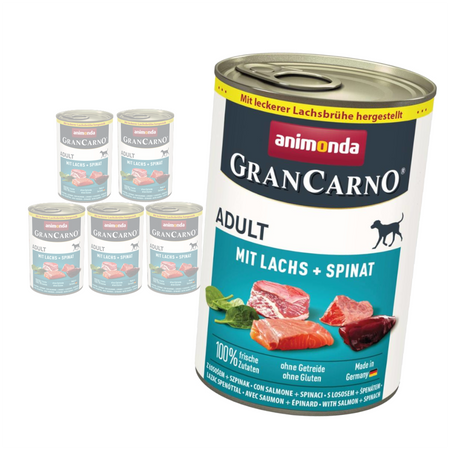 Animonda GranCarno Adult 6x400g Mokra Karma Dla Psa z Łososiem i Szpinakiem
