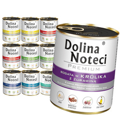 Dolina Noteci Premium Mix 7 Smaków 10x800g Mokra Karma Dla Psa z Kurczakiem Dorszem Dziczyzną Królikiem Pstrągiem Wołowiną i Perliczką