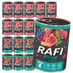 Rafi Junior Mokra Karma dla Szczeniąt 20x400g Mix Smaków Jagnięcina Cielęcina