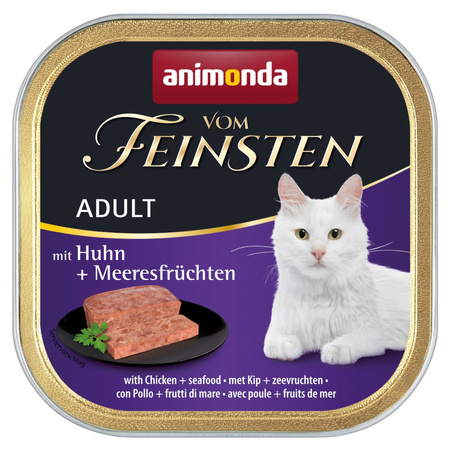 Animonda Vom Feinsten Adult 16x100g Mokra Karma dla Kota z Kurczakiem i Owocami Morza