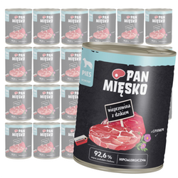 Pan Mięsko 24x800g Hipoalergiczna Mokra Karma Dla Psa Wieprzowina Z Dzikiem