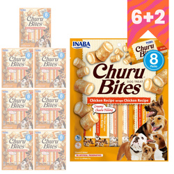 Inaba Dog Churu Bites Chicken Wraps 8x96g Przysmak dla Psa z Kurczakiem 6+2 Gratis
