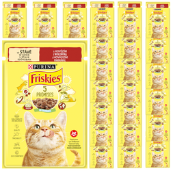 Purina Friskies z Wołowiną 24x85g Mokra Karma Dla Kota w Sosie