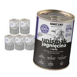 Uniszki Unismak Jagnięcina z Dynią 6x400g Bezzbożowa Mokra Karma dla Psa
