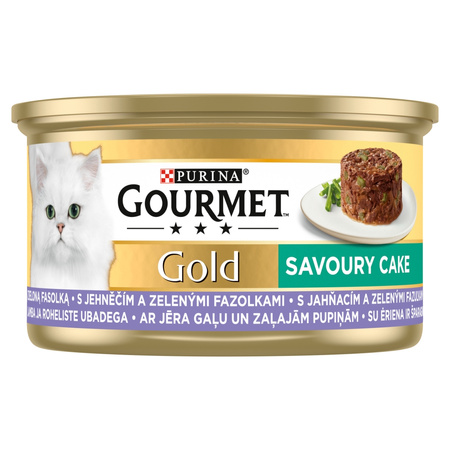 Purina Gourmet Gold z Jagnięciną i Zieloną Fasolką 48x85g Mokra Karma Dla Kota Savoury Cake
