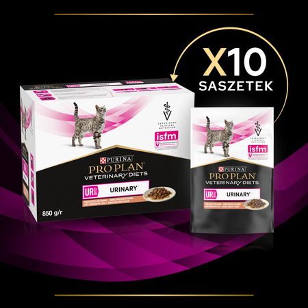 Purina Pro Plan Veterinary Diets UR Urinary Mokra Karma Dla Kota Z Łososiem 10x85g Przeciw Kamieniom Struwitowym