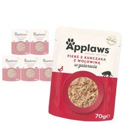 Applaws Cat Mokra Karma Dla Kota 6x70g Pierś Z Kurczaka z Wołowiną w Galaretce