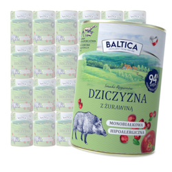Baltica Dziczyzna z Żurawiną 24x400g Monoproteinowa Hipoalergiczna Bezzbożowa Mokra Karma Dla Psa