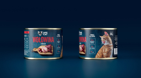 Jane Cat Adult Wołowina Kurczak 12x200g Mokra Karma Dla Kotów Bez Zbóż