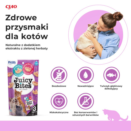 Inaba Juicy Bites 3x11,3g (33,9g) Wilgotny Przysmak Dla Kota Ciasteczka Z Krewetką I Owocami Morza