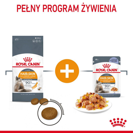 Royal Canin Hair & Skin w Sosie i Galaretce 12x85g Mokra Karma Dla Kotów Dorosłych Zdrowa Skóra Piękna Sierść