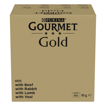 Purina Gourmet Gold 96x85g Mokra Karma dla Kota Mix Smaków Mus z Wołowiną Królikiem Jagnięciną Cielęciną