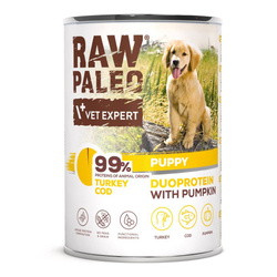 Raw Paleo Turkey&Cod Puppy Duoprotein 400g​ Mokra Karma Dla Szczeniąt z Indykiem i Dorszem