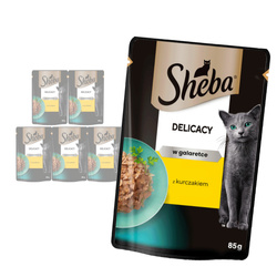 Sheba Delicacy Saszetka 6x85g Mokra Karma Pełnoporcjowa Dla Kota Kawałki Z Kurczakiem W Galaretce