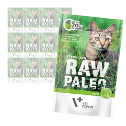 Vet Expert Raw Paleo Sterilised Game 12x100g Saszetka Karma Mokra z Dziczyzną Dla Kotów Sterylizowanych
