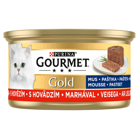 Purina Gourmet Gold Mus z Wołowiną 48x85g Mokra Karma Dla Kota