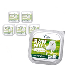 Raw Paleo Duck Pate Mini Puppy 6x150g Monoproteinowa Mokra Karma Pasztet Dla Szczeniąt Małych Ras Z Kaczką