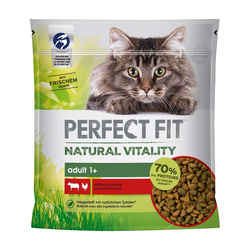 PERFECT FIT Natural Vitality WOŁOWINA KURCZAK 650g sucha karma dla dorosłych kotów