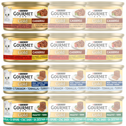 Purina Gourmet Gold Karma Dla Kotów Casserole W Sosie Mus Pasztet Mix Smaków 12x85g