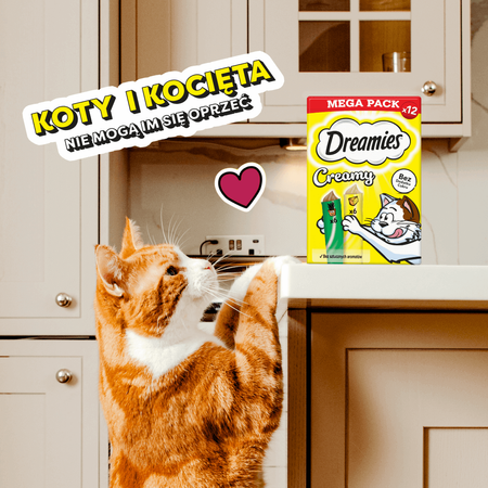 Dreamies Creamy 12x10g Kremowy Przysmak Dla Kota Z Serem I Z Kocimiętką