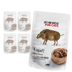 John Dog For Cats Lapé 5x100g Monobiałkowa Mokra Karma Dla Kota Z Dzikiem