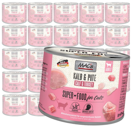 MAC's Cat Mokra Karma Dla Kota Cielęcina Indyk 24x200g