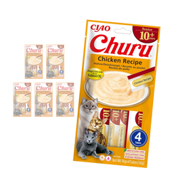 Inaba Cat Churu Senior Chicken Recipe 24x14g Kremowy Przysmak Dla Starszego Kota Pasta z Kurczakiem