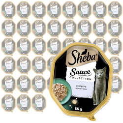 Sheba Sauce Collection Tacka 44x85g Mokra Karma Pełnoporcjowa Dla Kota Kawałki Z Cielęciną W Sosie