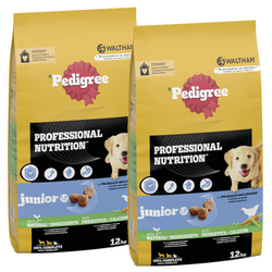 Pedigree Junior Professional Nutrition Z Drobiem I Warzywami 12kg + 12kg GRATIS Sucha Karma Dla Szczeniąt Średnich I Dużych Ras