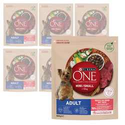 Purina One Mini Adult 6x800g Sucha Karma Dla Psów Małych Ras Z Wołowiną I Ryżem