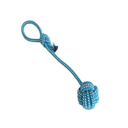 Szarpak Dla Psa Sznur Piłką Gryzak 38cm Niebieska