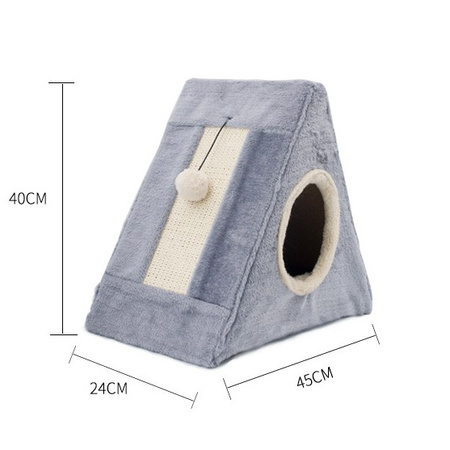 Drapak Domek Dla Kota Rozkładany Namiot Szary 40cm