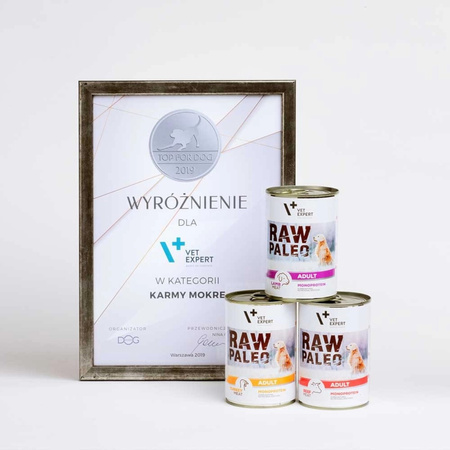 Vet Expert Raw Paleo Adult Monoprotein 6x400g Mokra Karma Dla Psa z Indykiem