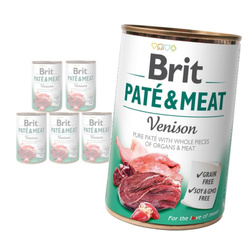 Brit Pate & Meat Dziczyzna 6x400g Lekkostrawna Mokra Karma dla Psów Wszystkich Ras