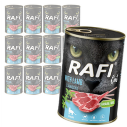 Rafi Cat Adult 12x400g Bezzbożowa Mokra Karma Dla Kotów Sterylizowanych Z Jagnięciną