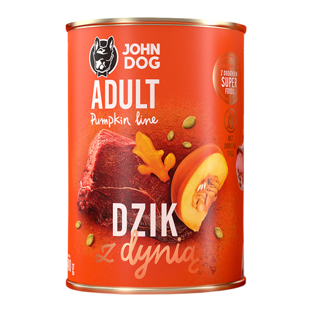 JOHN DOG Karma Mokra Dla Psa Pumpkin Line Dzik z Dynią 24x400g