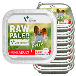 Raw Paleo Pate Mini Adult Beef Tacka 8x150g Mokra Karma Dla Psów Małych Ras z Wołowiną