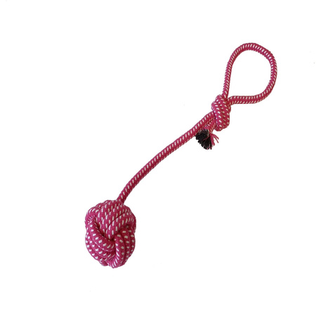 Szarpak Dla Psa Sznur z Piłką Gryzak 38cm Różowy