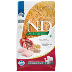 Farmina N&D Ancestral Grain Chicken Adult Medium & Maxi 2,5kg Sucha Karma Dla Dorosłych Psów Średnich I Dużych Ras Z Kurczakiem