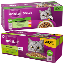 Whiskas Adult 80x85g Mokra Karma Dla Kota Tasty Mix Wybór Szefa Kuchni W Sosie + Mix Smaków W Galaretce