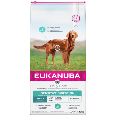 EUKANUBA Adult Daily Care Sensitive Digestion 12kg Sucha Karma Dla Dorosłych Psów Wszystkich Ras  z Wrażliwym Przewodem Pokarmowym